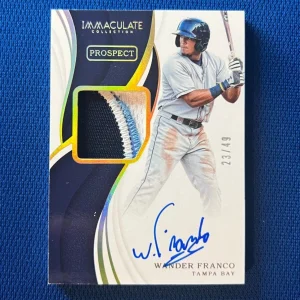 2019 IMMACULATE WANDER FRANCO TAMPA BAY RPA AUTO JERSEY PATCH CARD /49 #PPA-WF