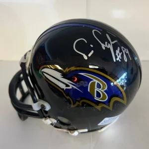 TRAVIS TAYLOR BALTIMORE RAVENS SIGNED AUTOGRAPHED MINI HELMET W/COA