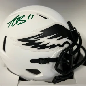 AJ BROWN PHILADELPHIA EAGLES SIGNED AUTOGRAPHED LUNAR MINI HELMET BECKETT AUTH