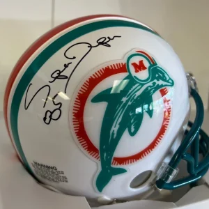 MARK SUPER DUPER MIAMI DOLPHINS SIGNED AUTOGRAPHED THROWBACK MINI HELMET W/COA