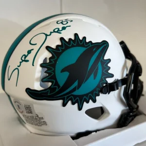 MARK SUPER DUPER MIAMI DOLPHINS SIGNED AUTOGRAPHED LUNAR MINI HELMET BECKETT