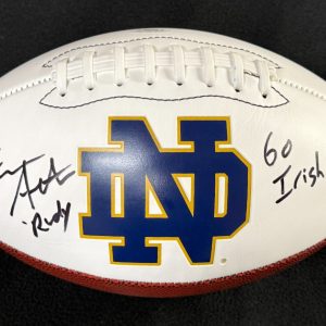 Sean Astin Signed & Inscribed "Rudy" Notre Dame Fighting Irish Football JSA COA