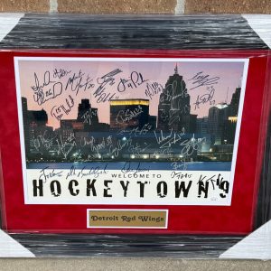 1996/97 Stanley Cup Champion Detroit Red Wings Team Signed Framed Poster JSA COA