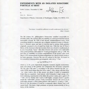 Hans Georg Dehmelt Nobel Prize Physics Penning Ion Trap Signed Autograph Lecture