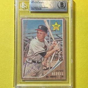1962 TOPPS HOWIE BEDELL #76 BECKETT AUTHENTIC SIGNED AUTOGRAPH CARD BRAVES