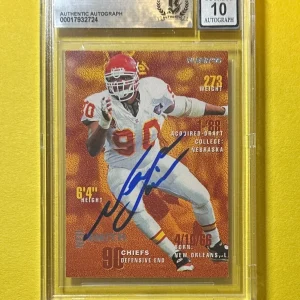 1995 FLEER NEIL SMITH ALL-PROS #185 BECKETT 10 AUTHENTIC SIGNED AUTOGRAPH CARD