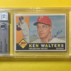 1960 TOPPS KEN WALTERS #511 SIGNED AUTOGRAPHED CARD BECKETT AUTH 10 PHILLIES