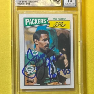 1987 TOPPS JAMES LOFTON #354 BECKETT 10 AUTHENTIC SIGNED AUTO CARD PACKERS