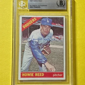 1966 TOPPS HOWIE REED #387 BECKETT AUTHENTIC SIGNED AUTOGRAPH CARD DODGERS