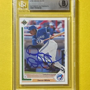 1991 UPPER DECK DEVON WHITE #783 BECKETT AUTHENTIC SIGNED AUTOGRAPHED CARD