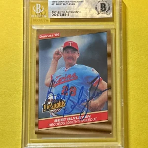 1986 DONRUSS HIGHLIGHTS BERT BLYLEVEN #426 BECKETT AUTHENTIC SIGNED AUTO CARD