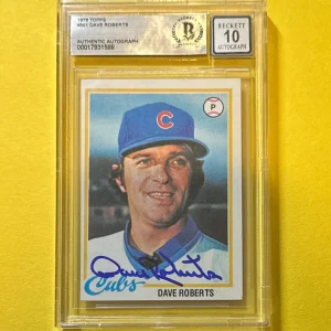 1978 TOPPS DAVE ROBERTS #501 SIGNED AUTO CARD BECKETT AUTHENTIC 10 CUBS
