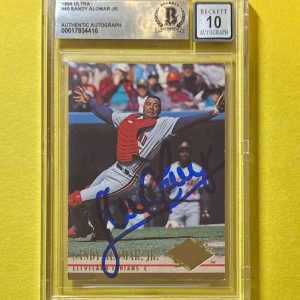 1994 ULTRA SANDY ALOMAR JR. #40 SIGNED AUTOGRAPHED CARD BECKETT AUTH 10