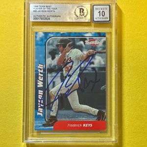 1999 TEAM BEST JAYSON WERTH #50 SIGNED AUTOGRAPHED CARD BECKETT AUTH 10 KEYS