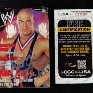 Kurt Angle Signed WWE Mini Magazine JSA COA WWF TNA