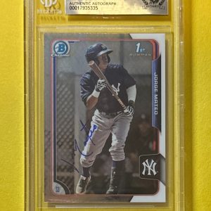 2016 BOWMAN CHROME JORGE MATEO BECKETT AUTH SIGNED AUTO CARD #BCP87 YANKEES