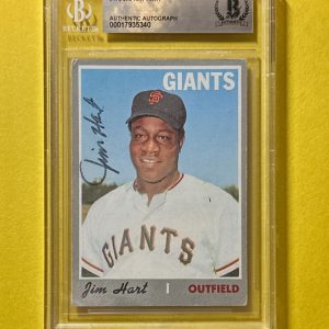 1970 TOPPS JIM RAY HART BECKETT AUTHENTIC SIGNED AUTOGRAPHED CARD #176 GIANTS
