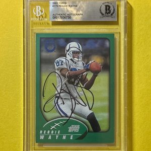 2002 TOPPS REGGIE WAYNE BECKETT AUTHENTIC SIGNED AUTOGRAPHED CARD #179 COLTS