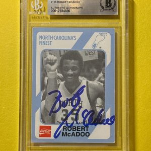 1989-90 NORTH CAROLINA COLLEG. ROBERT MCADOO BECKETT AUTH SIGNED AUTO CARD #115