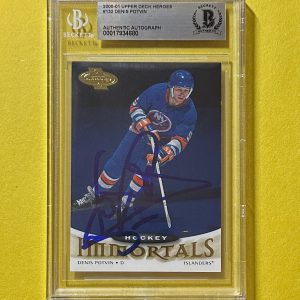 2000-01 UD HEROES DENIS POTVIN BECKETT AUTHENTIC SIGNED AUTO CARD #132 ISLANDERS