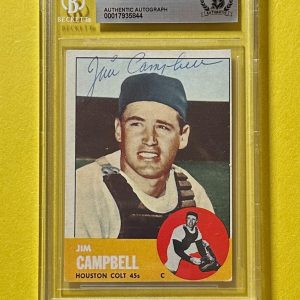 1963 TOPPS JIM CAMPBELL #373 BECKETT AUTHENTIC SIGNED AUTOGRAPHED CARD
