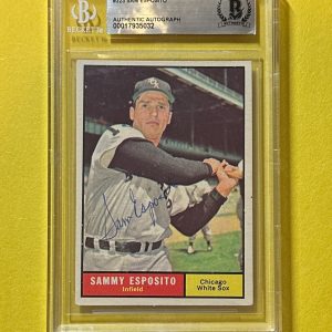 1961 TOPPS SAM ESPOSITO #373 BECKETT AUTHENTIC SIGNED AUTOGRAPHED CARD WHITE SOX