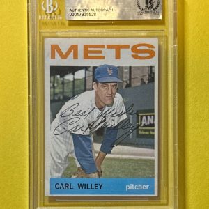 1964 TOPPS CARL WILLEY #84 BECKETT AUTHENTIC SIGNED AUTOGRAPHED CARD METS
