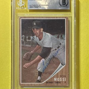1962 TOPPS DON MOSSI #105 BECKETT AUTHENTIC SIGNED AUTOGRAPHED CARD YANKEES