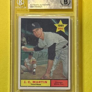 1961 TOPPS J.C. MARTIN #124 BECKETT AUTHENTIC SIGNED AUTOGRAPHED CARD WHITE SOX