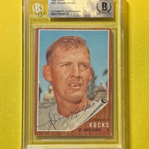 1962 TOPPS JOHNNY KUCKS #241 BECKETT AUTHENTIC SIGNED AUTOGRAPHED CARD CARDINALS