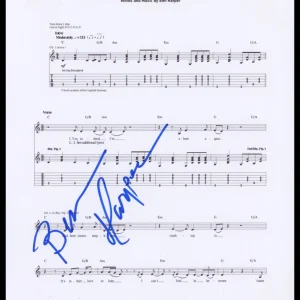 Ben Harper "Fight for Your Mind" SIGNED 'Another Lonely Day' Sheet Music ACOA