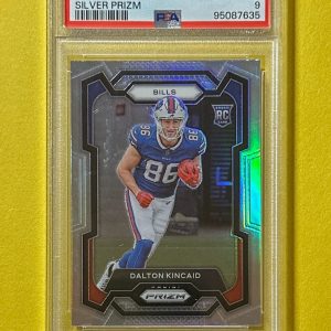 2023 PANINI PRIZM DALTON KINCAID SILVER ROOKIE #308 PSA MINT 9 BILLS