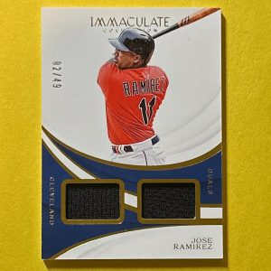 2019 PANINI IMMACULATE JOSE RAMIREZ DUAL RELIC #IS-JR CLEVELAND