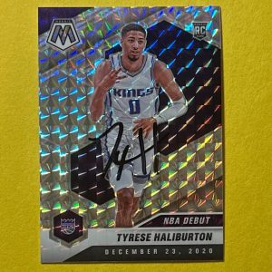 2020-21 PANINI PRIZM MOSAIC TYRESE HALIBURTON BECKETT AUTHENTIC AUTO #264