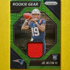 2024 PANINI PRIZM JOE MILTON III GREEN PULSAR ROOKIE GEAR RELIC #RG-JMN PATRIOTS