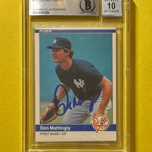1984 FLEER DON MATTINGLY #131 BECKETT AUTHENTIC 10 SIGNED AUTOGRAPH CARD