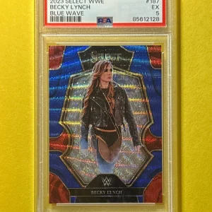 2023 PANINI SELECT WWE BECKY LYNCH BLUE WAVE /99 #187 PSA EX 5