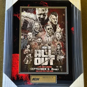 2020 AEW All Out Multi Signed Framed Event Card 12X18 Poster Photo JSA COA LOA