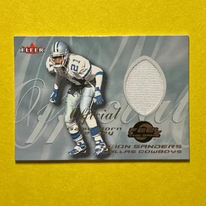 2000 FLEER FEEL THE GAME DEION SANDERS OFFICIAL RELIC GAME WORN