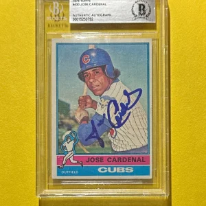 1976 TOPPS JOSE CARDENAL #430 BECKETT AUTHENTIC SIGNED AUTOGRAPHED CARD CUBS