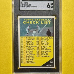 1961 TOPPS CHECKLIST #437 #440 IS "LOUIS" APARICIO SGC EX NM 6