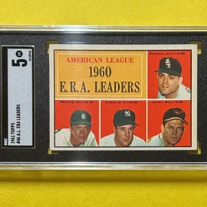 1961 TOPPS A.L. ERA LEADERS #46 SGC EX 5 BAUMANN BUNNING DITMAR BROWN