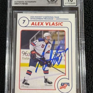 Alex Vlasic Signed USA NTDP Team Issued 1st Rookie Card BAS Certified Auto 10