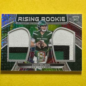 2021 PANINI SPECTRA ZACH WILSON RISING ROOKIE DUAL PATCH /25 #RRM-ZW JETS RC