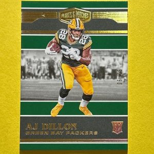2020 PANINI PLATES AND PATCHES AJ DILLON ROOKIE CARD /25 #185 PACKERS