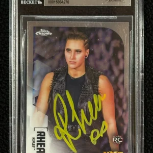 Rhea Ripley Signed 2020 Topps Chrome WWE Rookie Card #97 Beckett Certified