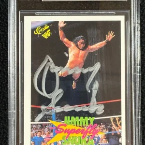 Jimmy Superfly Snuka Signed 1990 Classic WWF Card #131 WWE Beckett Certified