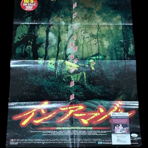 Peter Benchley Jaws Amazon Signed Autograph Japanese Movie Poster Sketch JSA