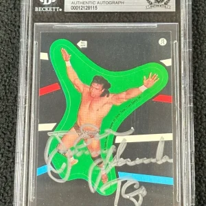 Jimmy Superfly Snuka Signed 1985 Topps WWF Sticker Card 15 Beckett Certified WWE