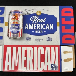 Tiffany Stratton Signed Real American Beer Flattened Case Box JSA COA